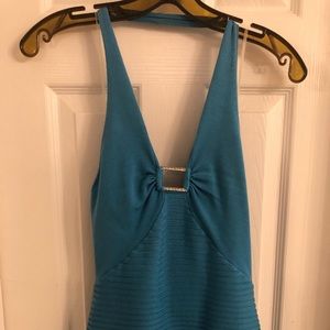 Cache Turquoise Pool Novelty Silk Top